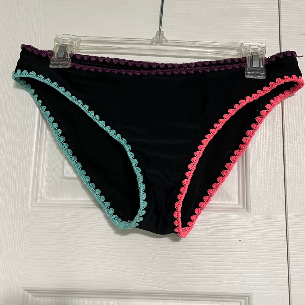 Black Colorful Swimsuit Bottoms